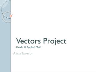 Vectors Project Grade 12 Applied Math