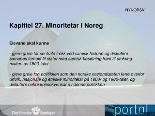 Kapittel 27. Minoritetar i Noreg