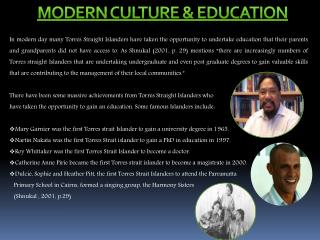 Modern culture &amp; Education