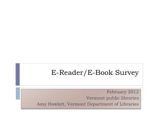 E-Reader/E-Book Survey