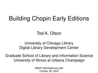 Building Chopin Early Editions