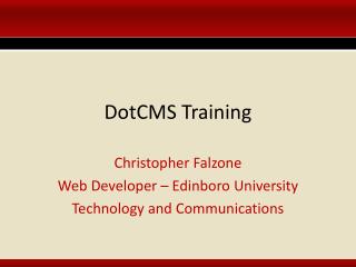 DotCMS Training
