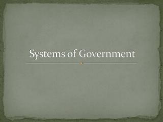 Systems of Government