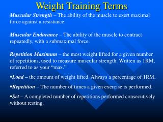 Weight Training Terms