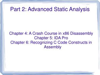 Part 2: Advanced Static Analysis