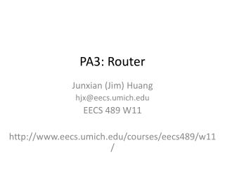 PA3: Router