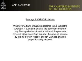 Average &amp; VAR Calculations