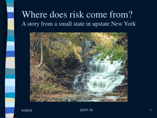 Where does risk come from? A story from a small state in upstate New York
