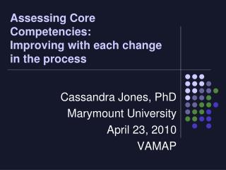 Assessing Core Competencies: Improving with each change in the process