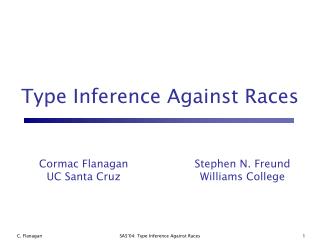 Type Inference Against Races