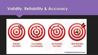 Validity, Reliability &amp; Accuracy