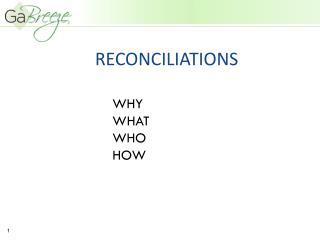 RECONCILIATIONS