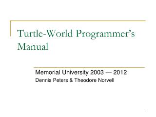 Turtle-World Programmer’s Manual