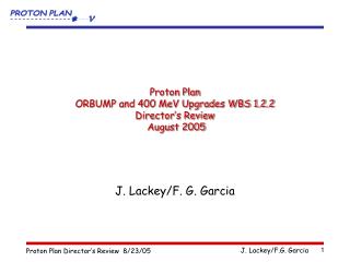 Proton Plan ORBUMP and 400 MeV Upgrades WBS 1.2.2 Director’s Review August 2005