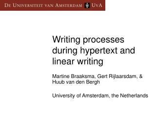 Writing processes during hypertext and linear writing