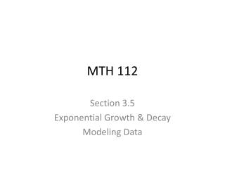 MTH 112