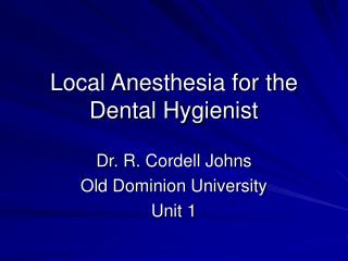 anesthesia local hygienist dental ppt powerpoint presentation