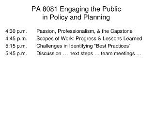 PA 8081 Engaging the Public in Policy and Planning