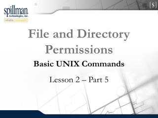 File and Directory Permissions