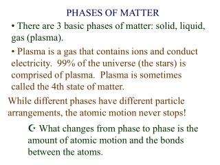 PHASES OF MATTER