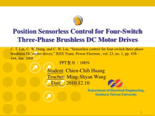 Position Sensorless Control for Four-Switch Three-Phase Brushless DC Motor Drives