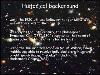 Historical background