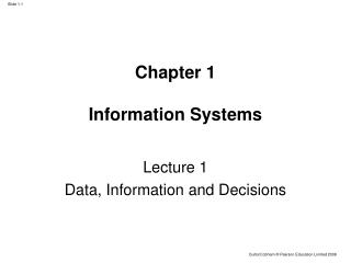 Chapter 1 Information Systems