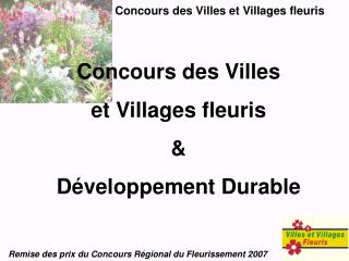 Concours des Villes et Villages fleuris