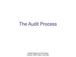The Audit Process