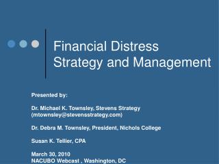 Financial Distress Strategy and Management