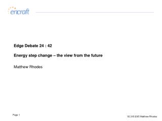 Edge Debate 24 : 42 Energy step change – the view from the future