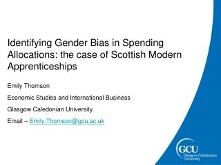 Identifying Gender Bias in Spending Allocations: the case of Scottish Modern Apprenticeships