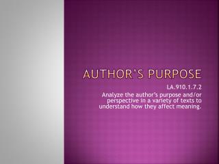 Author’s purpose