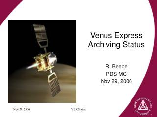 Venus Express Archiving Status