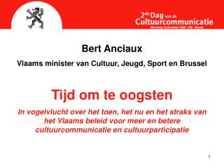 Bert Anciaux Vlaams minister van Cultuur, Jeugd, Sport en Brussel