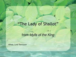 “The Lady of Shallot”