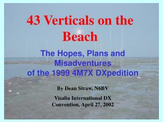 The Hopes, Plans and Misadventures of the 1999 4M7X DXpedition