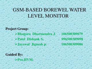 GSM-BASED BOREWEL WATER LEVEL MONITOR
