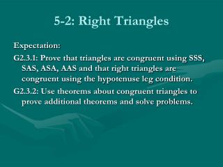 5-2: Right Triangles