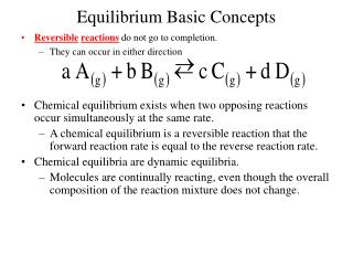 Equilibrium Basic Concepts