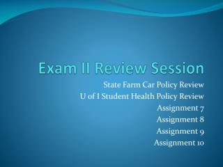 Exam II Review Session