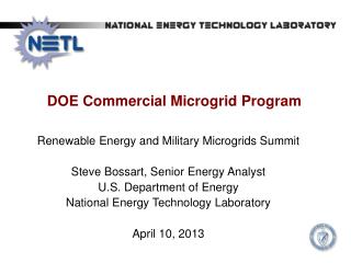 DOE Commercial Microgrid Program