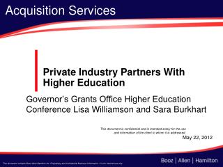 Private Industry Partners With Higher Education