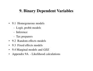 9. Binary Dependent Variables