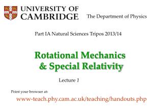 Rotational Mechanics &amp; Special Relativity