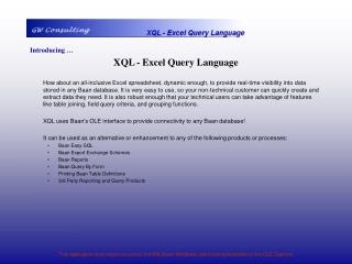 Introducing … XQL - Excel Query Language