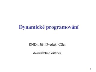 Dynamické programování