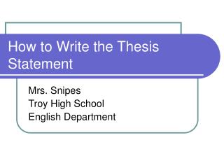 how to develop a thesis statement powerpoint