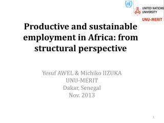 Productive and sustainable employment in Africa: from structural perspective