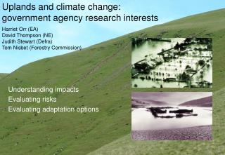 Uplands and climate change: government agency research interests